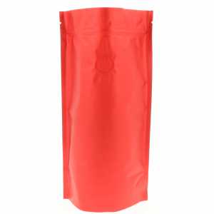 Doypack czerwony matowy z wentylem 250g - opakowanie 100 szt.