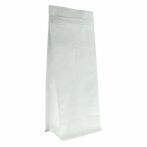 Torebka Flat Bottom 1kg+ wentyl + struna - Biała- 100 szt.