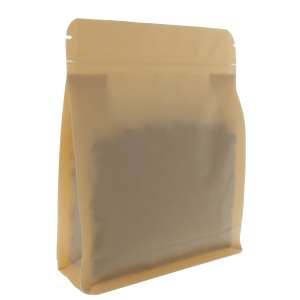 Torebka Flat Bottom Recykling 250g - Beżowa (Latte) - 100 szt.