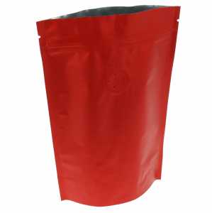 Doypack czerwony matowy z wentylem 100g - opakowanie 100 szt.
